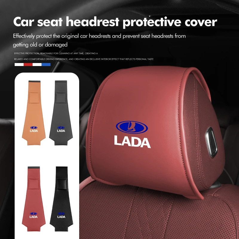 Кожаная наволочка на подголовник автомобильного сиденья, многофункциональная сумка для хранения для Lada Vesta Granta Vesta Niva 4X4 Largus Vaz Samara 2110