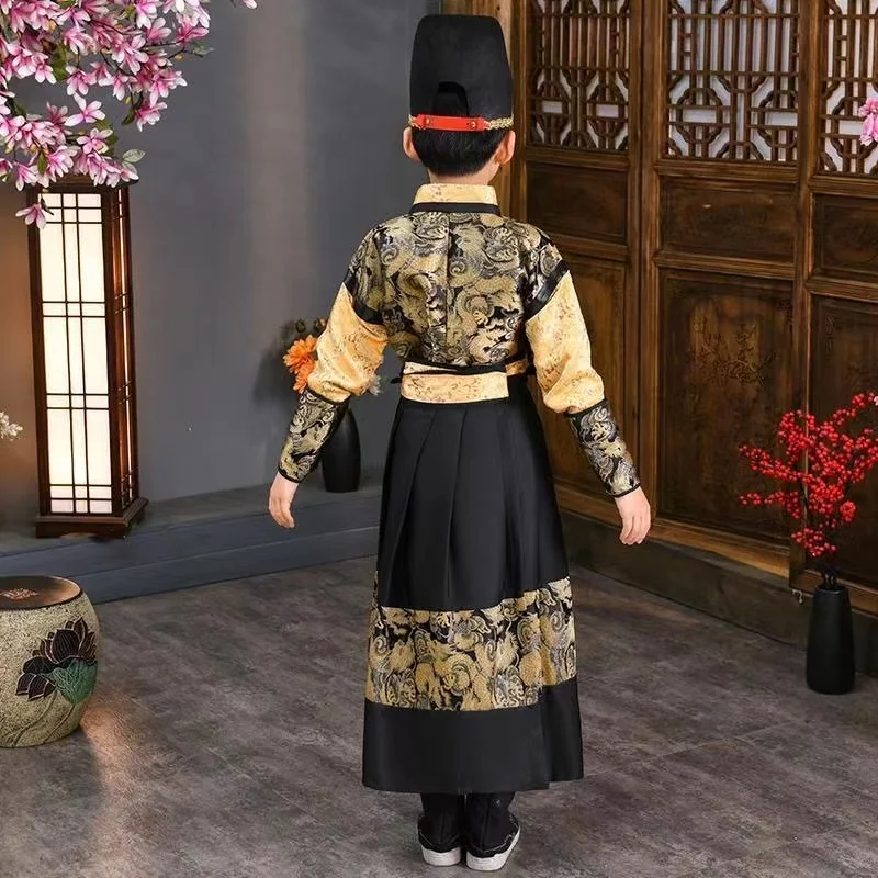 Traditional Chinese Kids Hanfu Ancient Ming Dynasty Samurai Clothing Classic Children‘s Royal Guards Cosplay Costume Xmas Gifts