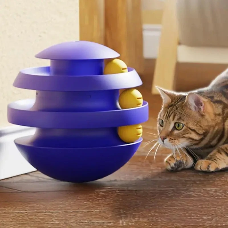 3 Levels Pet Cat Dog Toy Three Levels Training Amusement Kitten Tracks Cat Intelligence Amusement Triple Disc Tumblers