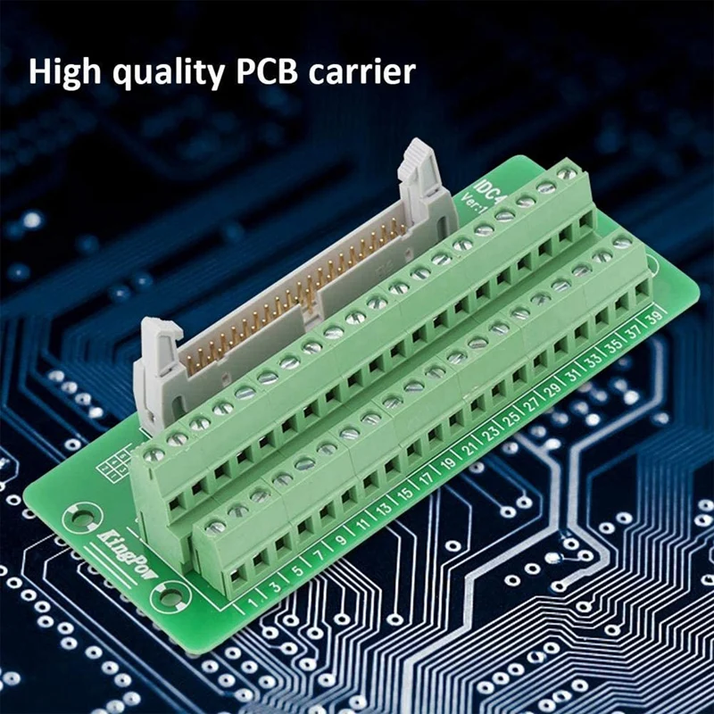 IDC40P 40Pin Connector Strip Breakout Board Terminal Block Plug PLC Interface With Bracket, For PLC, DIN Rail Mount