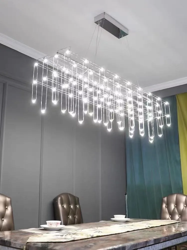 

Nordic Creative Restaurant Starry Chandelier Modern Minimalist Front Desk Clothing Store Dining Table Bar Rectangular Lighting