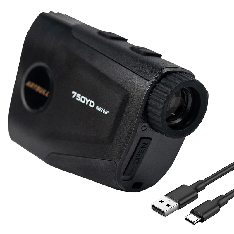 Rechargeable Golf Laser Range Finder 750Yard Telescope With Flag-Lock Vibration Laser Distance Meter
