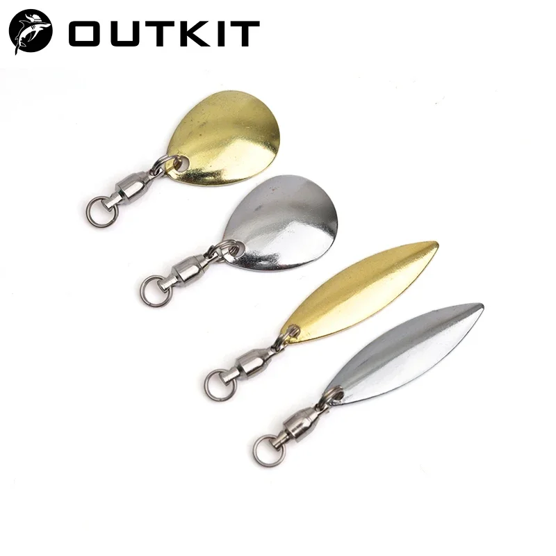 OUTKIT 6 Pcs/lot Lure DIY For Spinner Spoon Lures Frogs VIB Reflective Stainless Steel Sheet Noisy Spoons Fishing Accessories