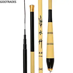 High Carbon Fiber Fishing Rod, longo, portátil, telescópico, ultraleve, pesca Pólo para Stream, Lake, água doce, Mini Rod, 1.6-6.3m