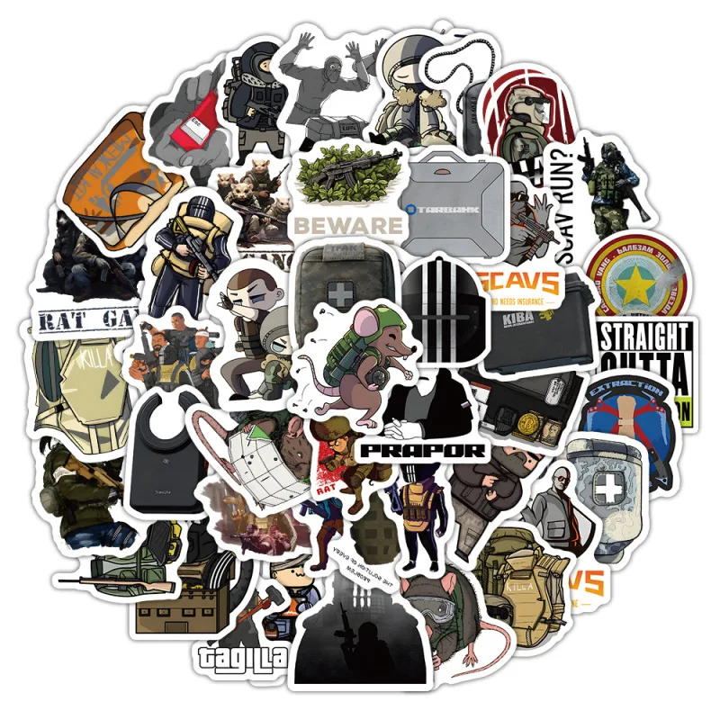 10/25/50Pcs Cartoon Tarkov Stickers Game Graffiti Waterproof Sticker Luggage Suitcase Notebook Laptop Motorbike