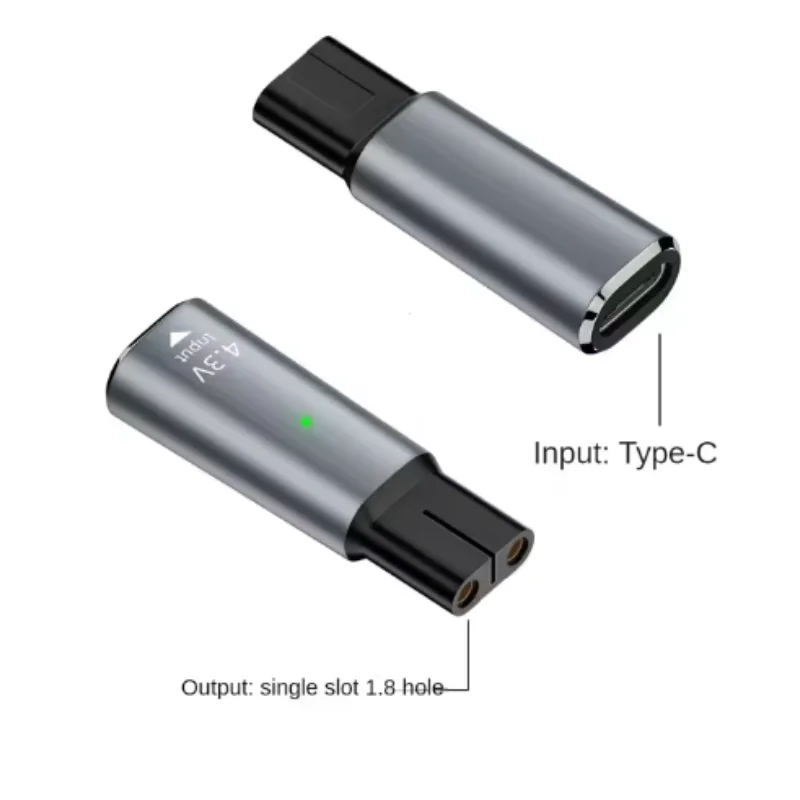 4.3V Type-C Shaver Adapter Charging Converter for Philips Norelco One Blade QP2520 QP2515 QP2620 with Charging Indicator