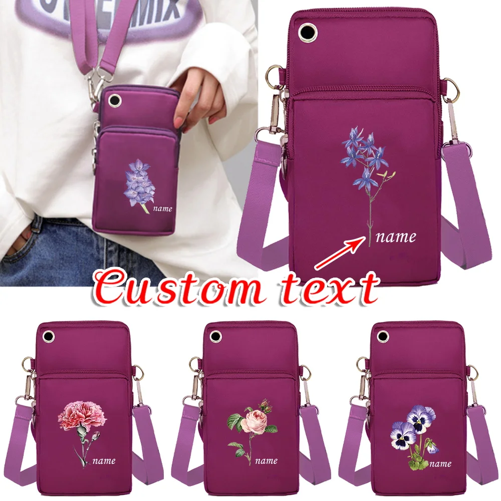 

Персонализированное индивидуальное имя, уличный пакет для мобильного телефона, незаменимый кошелек на молнии, портативный практичный телефон, дорожная сумка