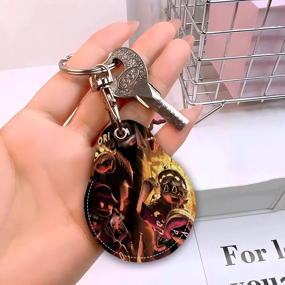 M-Murder D-Drones PU Leather Card Holder Keychain Key Ring Door Access Tags Case Keychain Access Card Bag Key Tag Ring