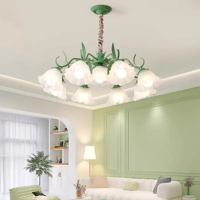 Special Promotions!modern led white Flower glass suspended ceiling light Chandelier,lustre Child room,Bedroom decorations,D80cm