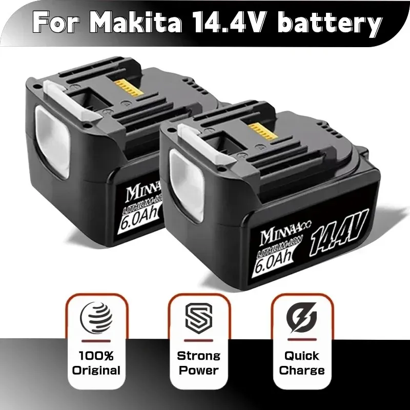 

14.4V battery 6000AH With charger For Makita BL1430 Replacement LXT200 BL1415 194558-0 194559-8 194066-1 6000mAh