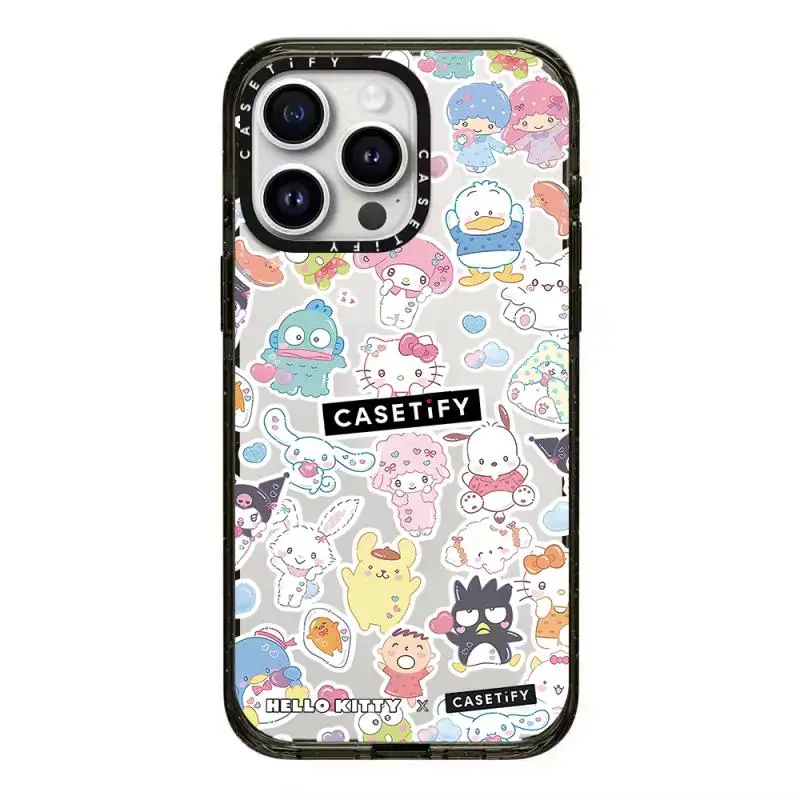 Sanrio Peripheral Hello Kitty Mirror 15Pro Iphone14Promax Apple 13 Cute 12 Anti-Fall Phone Case 11 Transparent Protective Cover