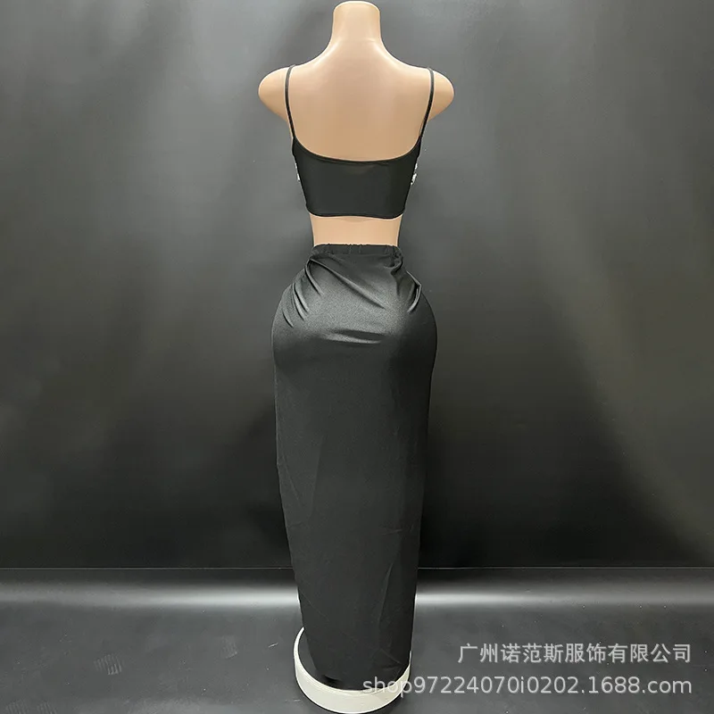 فضي الماس الجنية عالية سبليت بلا أكمام موضة مشرق مزاجه الجسم فستان طويل Vestido De Festa Vestidos Elegantes Mujer #6