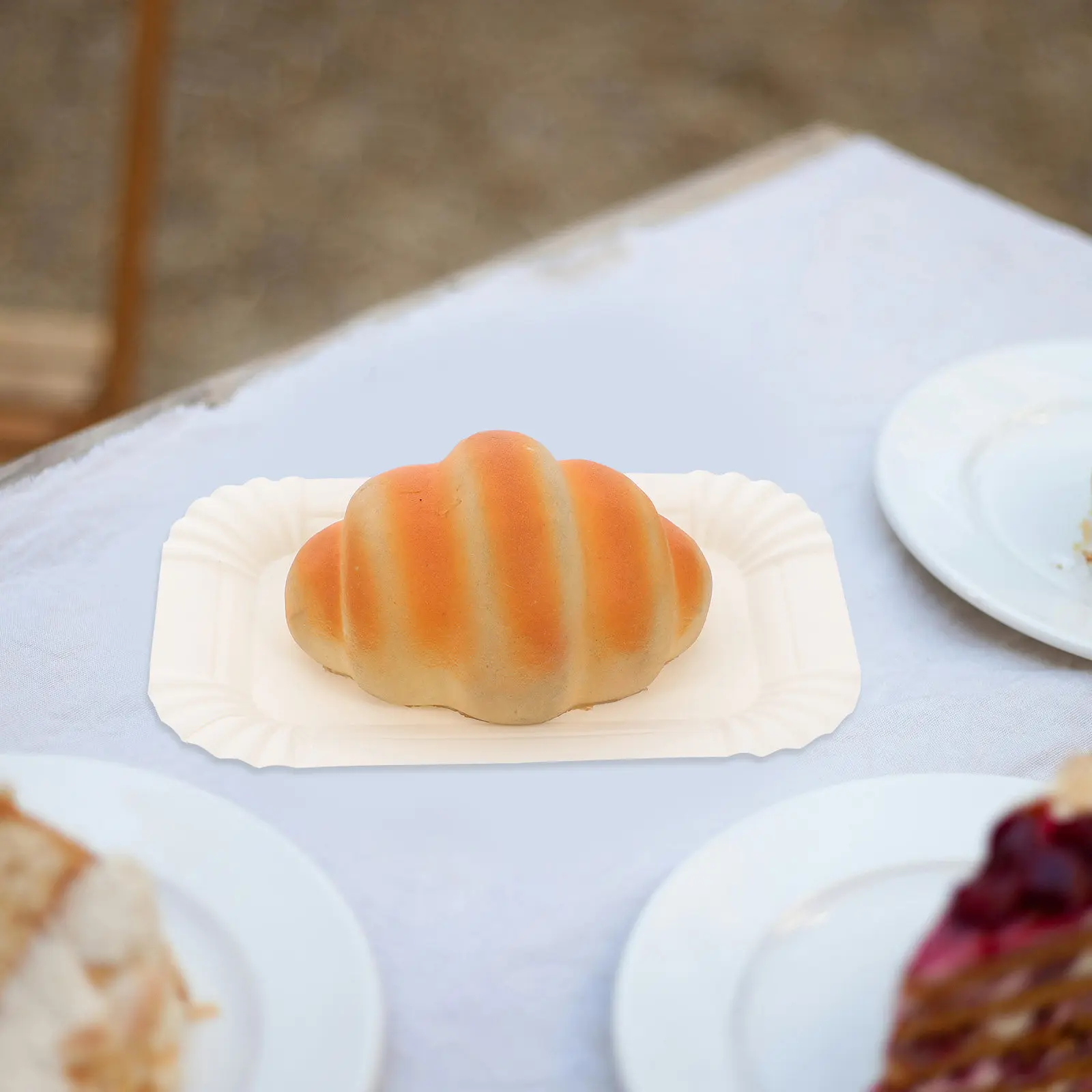 Paper Cake Tray Rectangular Heavy Duty Food Safe Disposable Serving Board Ideal for Weddings Parties Gatherings Dessert