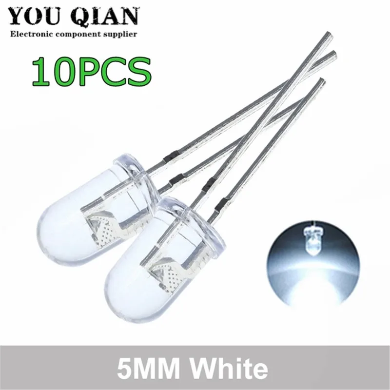 Kit Rupa-rupa Lampu Dioda LED 5MM Komponen Buatan Sendiri Komponen Kuning Putih Biru Hijau Baru Asli UNTUK Arduino