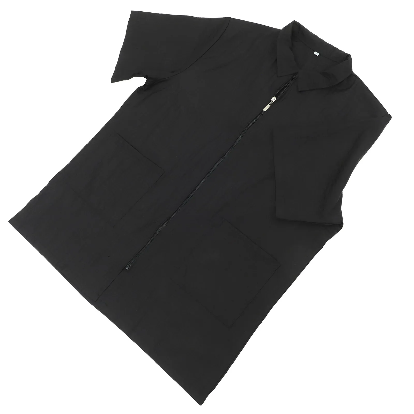 

Рабочая одежда для окрашивания волос премиум-класса: мягкая, водонепроницаемая, с коротким рукавом, для мужчин и женщин, черная, размер XL, прочная, легко чистится, с отложным воротником и карманом