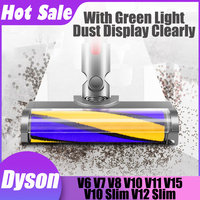 Upgraded Soft Brush Head For Dyson V6 V7 V8 V10 V11 V15 V10 Slim V12 Cordless Vacuum Cleaners with Green LED Light for Home