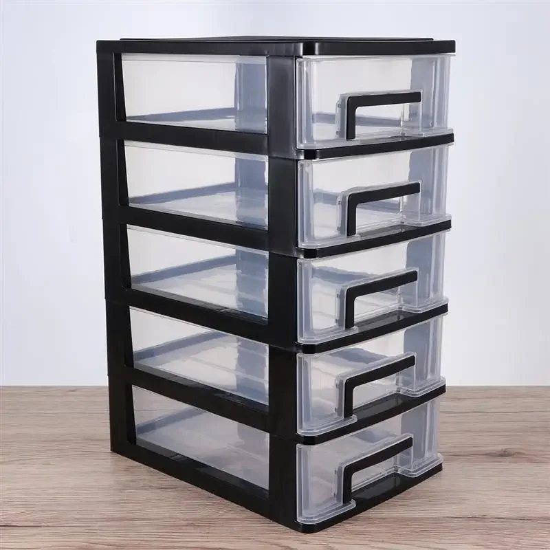 Desktop Storage Box 5-Tier Storage Cabinet Plastic Drawer Type Wardrobe Portable Dustproof Storage