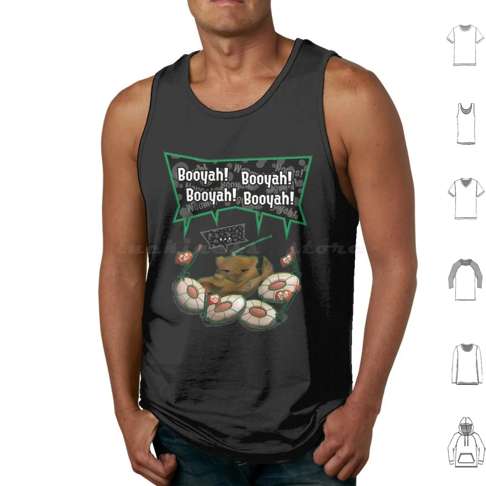 Booyah Tank Tops Print Cotton Salmon Run Splatoon 2 Splatoon Gaming