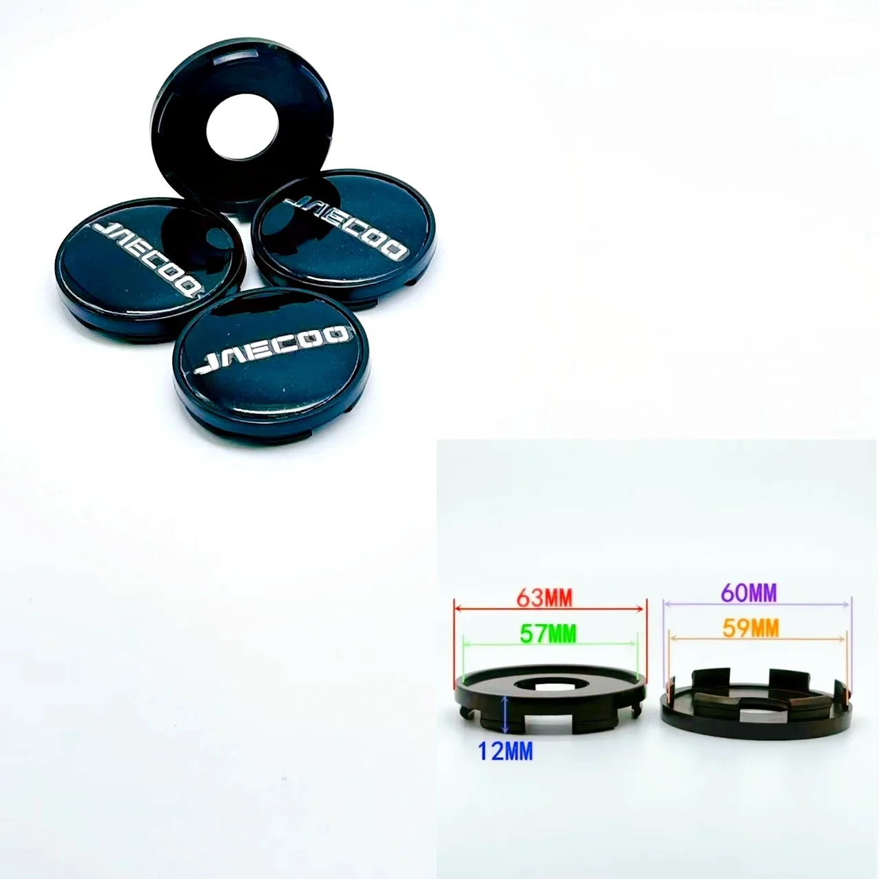 

4PCS/Set 63mm JAECOO logo car emblem Wheel Center Hub Cap auto Rim refit dust-proof badge covers emblem styling accessories
