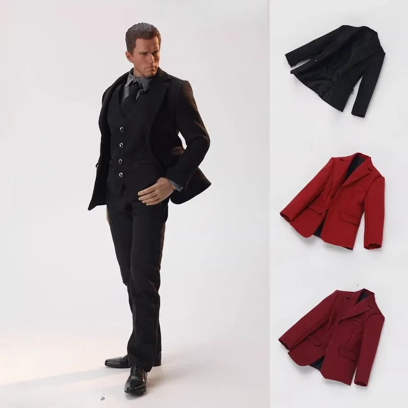 

JO25X-09 1/6 масштаб мужской солдат черный/красный/темно-красный костюм куртка жилет модель одежды для 12 "фигурки мышечное украшение тела