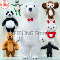 Giant Inflatable Mascot Costume For Adult, Halloween Fun Party Role-Playing Costume, Cute Monkey Panda Mascot, Parent-Child Set