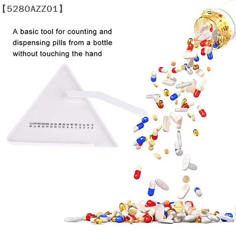 〔HMA58〕lPill Counting Tray Tablet Counter Dispenser Pills Plate Splitter With Spatula Pharmacy Technician Doctor Pharmacists