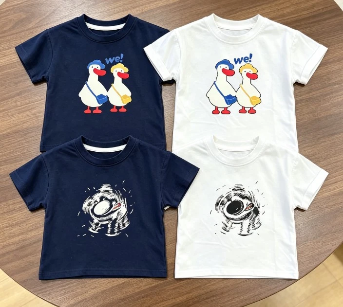Trendy Kids Summer T Shirt Duck And Football Prints Tees Lightweight Unisex Casual Tops Kid Thin Summer Wear Children Clothing