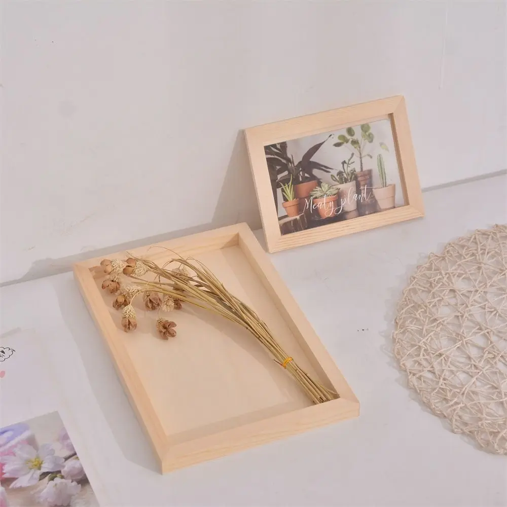 Wooden Blank Clay Frame Creartive Multi Size Wooden Photo Holder DIY Party Decor Desktop Ornament Children's Handcraft