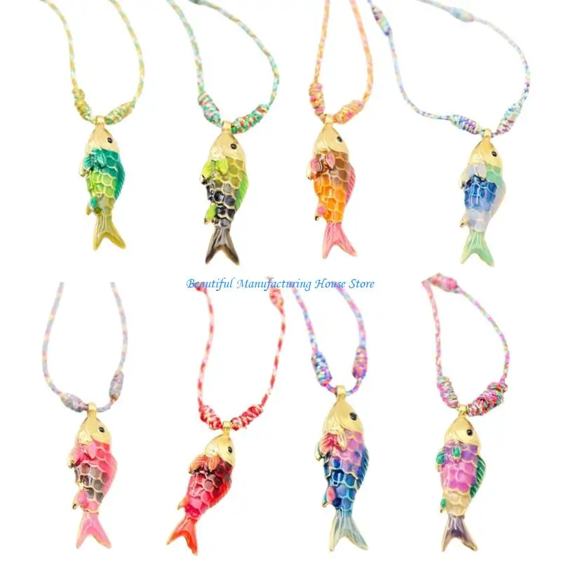 

E56A Elegant Marine Themed Jewelry Colorful Stainless Steel Chain Necklace Gift Ideas