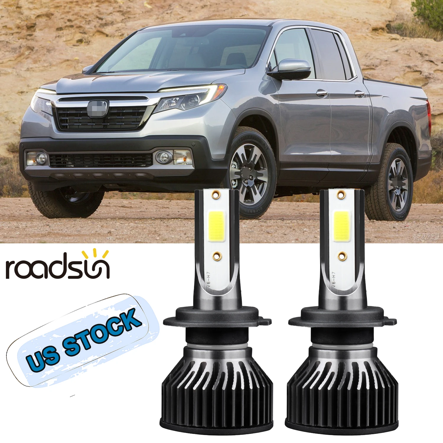 H7 Car LED Headlight Bulbs High Intensity 6000K Fan Design Internal Drive COB Chips Car Headlamps