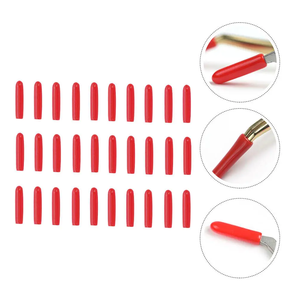 100Pcs Eyelash Tweezers Silicone Covers Red Protective Sleeve Anti-Dust Non-Slip Eyelashes Grafting Tool Accessory Small Storage
