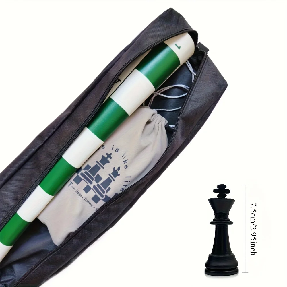 Portable Travel Chess Set - 16.93inch Folding Chessboard, Outdoor Camping Travel Game with Storage Backpack