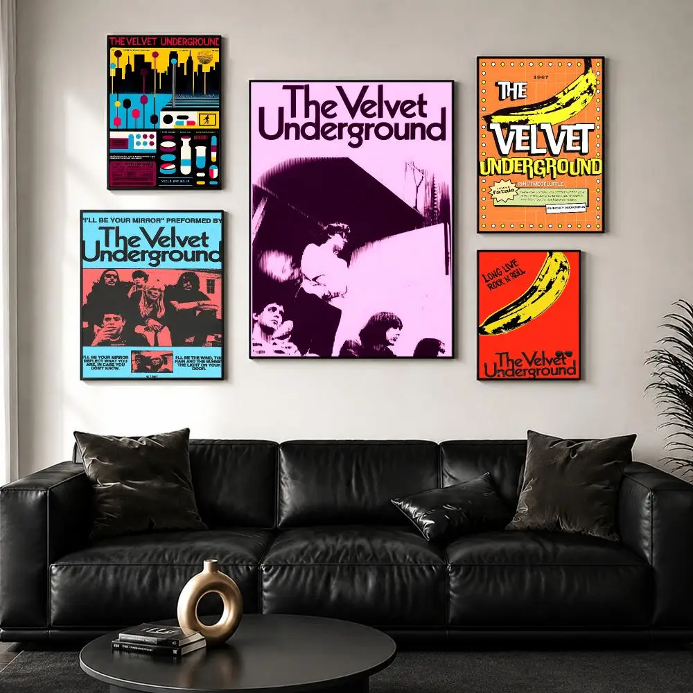 Classic Rock Band T-The Velvet U-Underground Poster Wall Art Print Sticker for Bedroom Living Room Dorm Office Modern Home Decor