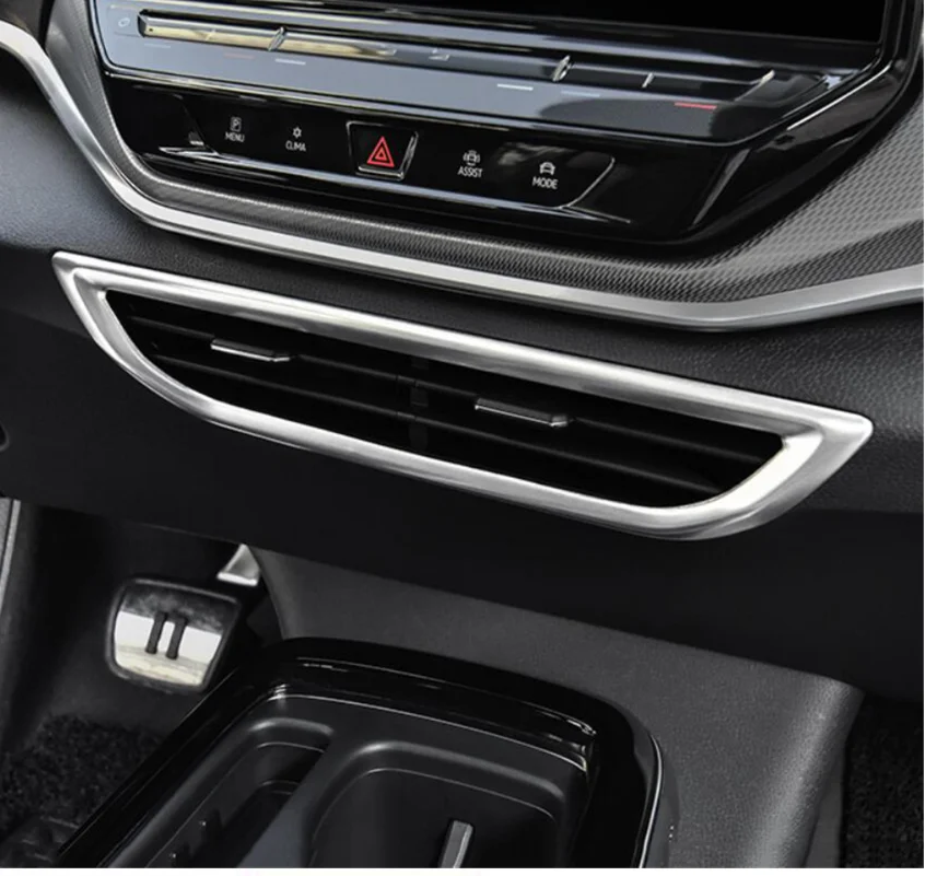 ل VW Volkswagen ID.4 ID4 2021 2022 اكسسوارات لوحة القيادة التيار المتناوب منفذ الهواء كوب ماء غطاء لوحة الكسوة الفولاذ المقاوم للصدأ #6