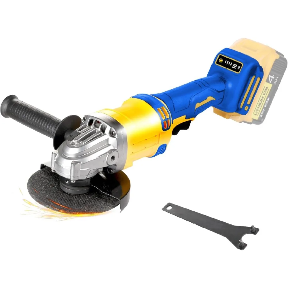 Cordless Angle Grinder Compatible with 20V Max Battery(NO Battery) Brushless 4-1/2 Angle Grinder for Cutting, Grinding, Polishin