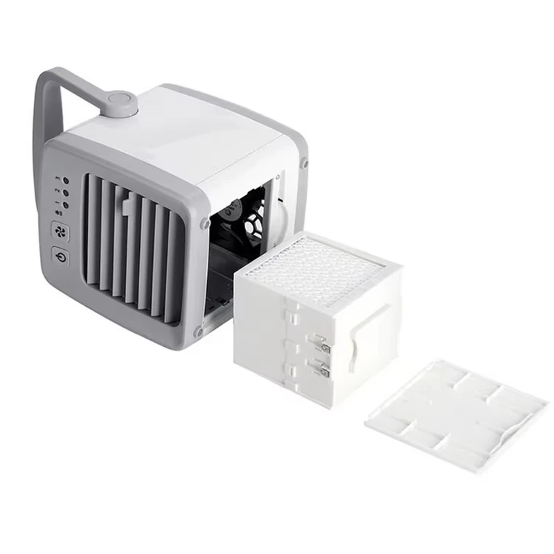Mini Portable Air Conditioner Fan Light Humidifier Purifier USB Desktop Cooler Fan Cooling Quick Easy Cooling Fan