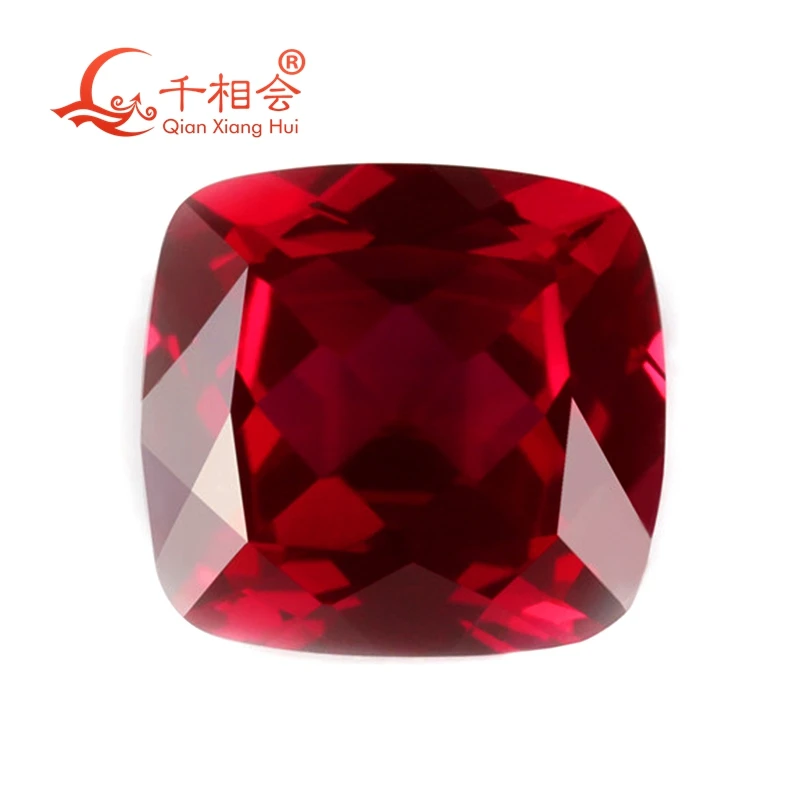 Cushion Shape 4-15mm  lab grown Ruby Red color  Corundum Sapphire Loose Stone  Natural Cut  Gemstone for Jewelry Making