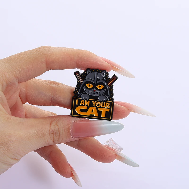 I Am Your Cat Enamel Pin Come To The Cat Side Sci-Fi Movies Inspiration Cute Animal Brooch Lapel Badge Jewelry Gifts For Friends