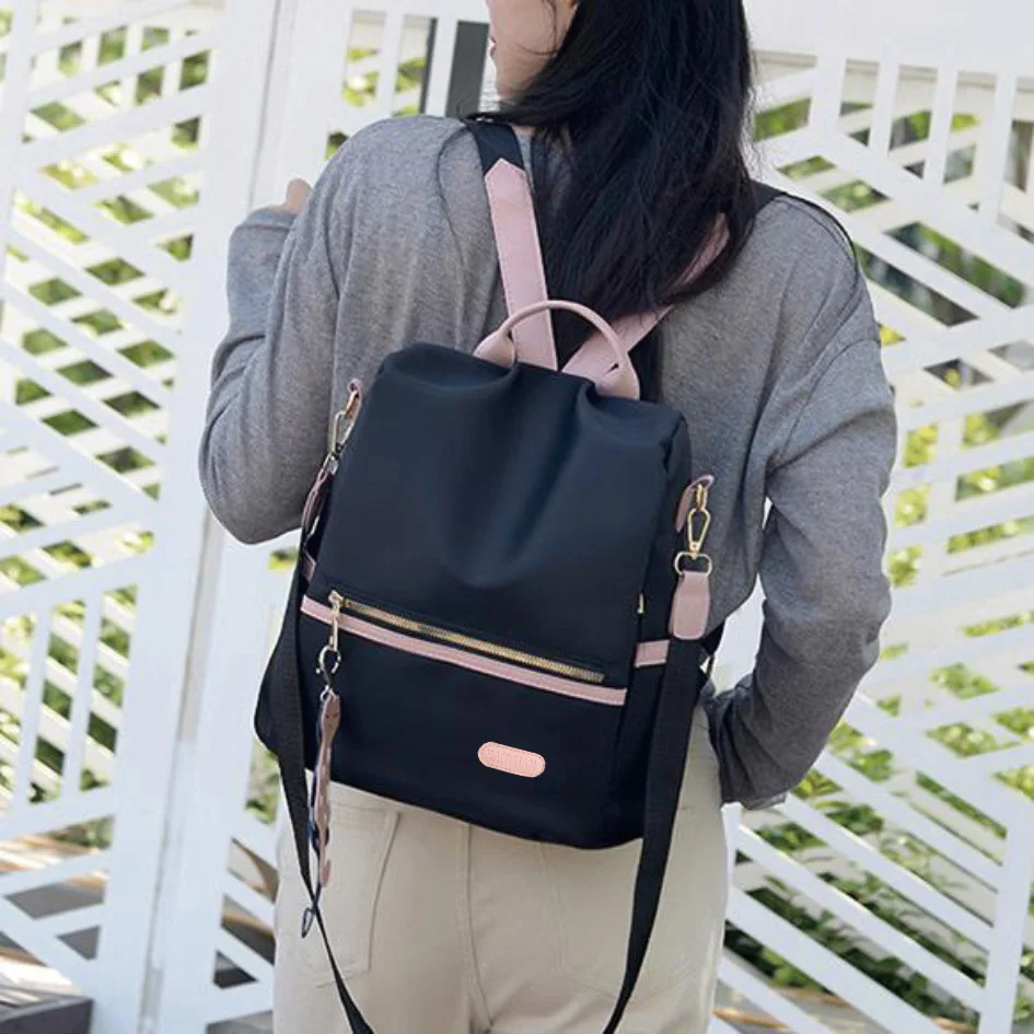 Backpack women's backpack travel anti-theft oxford cloth light and fashionable and versatile image 3