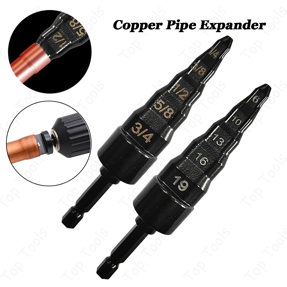 

Air Conditioner Copper Pipe Expander 5 In 1 HVAC Repair Tool Swaging Drill Bit Set Swage Tube Expander Soft Copper Tubing Tools