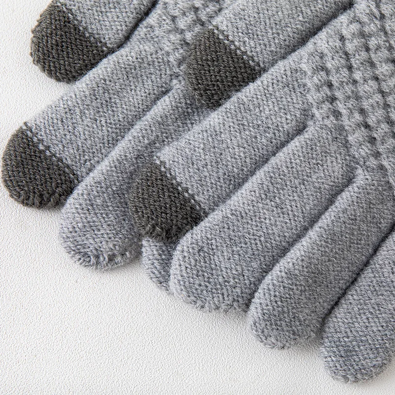 Gants de jeu en laine chaude pour hommes et femmes, écran tactile, anti-ald et anti-froid, épais, sourire, couples, hiver, 2023