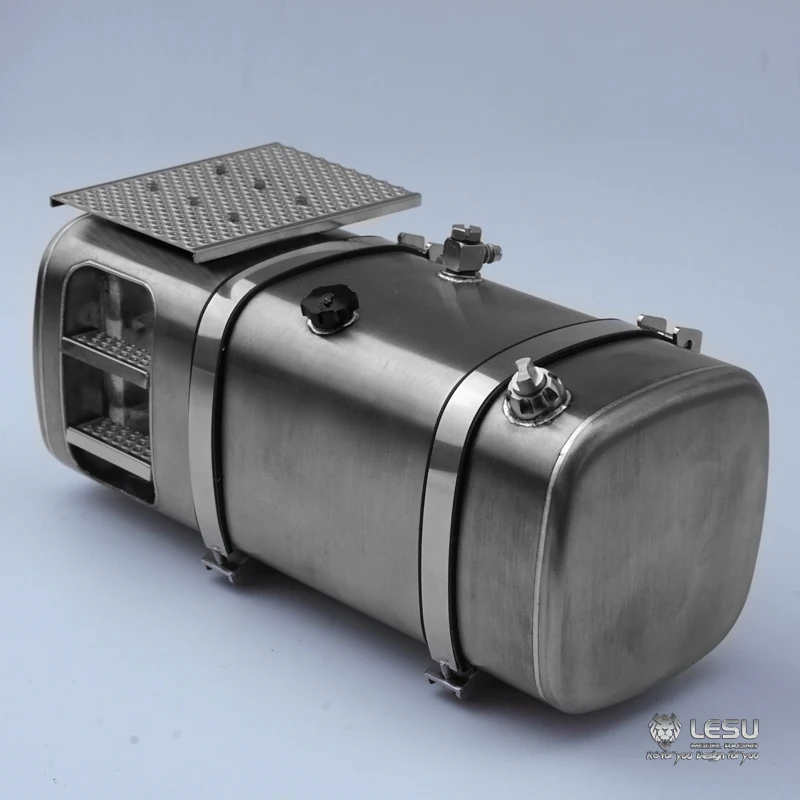 Lesu 1/14 90Mm-130Mm Metalen Brandstoftank W/Pedaal Voor Tamiyay Rc Vrachtwagens Diy Afstandsbediening tractor Auto Model Onderdelen Speelgoed Jongens Gift - afbeelding 2
