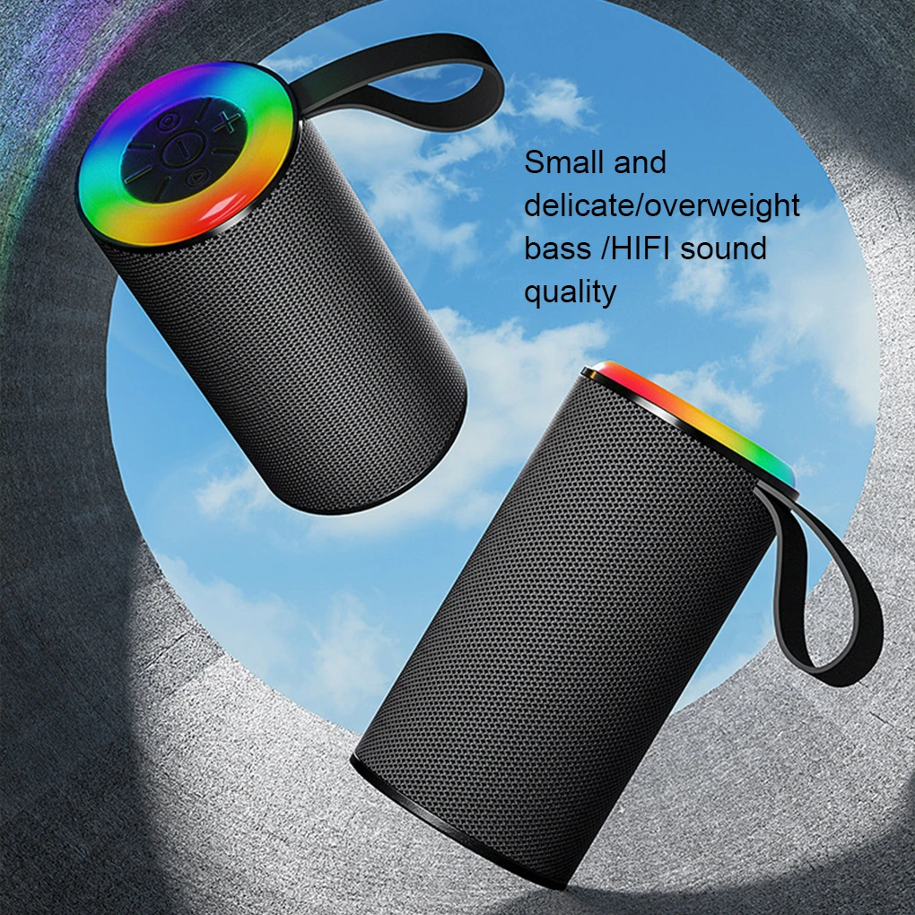 Alto-falante portátil bluetooth com som hifi à prova d'água e chamadas mãos-livres led luz fria para festa ao ar livre alto-falante de som