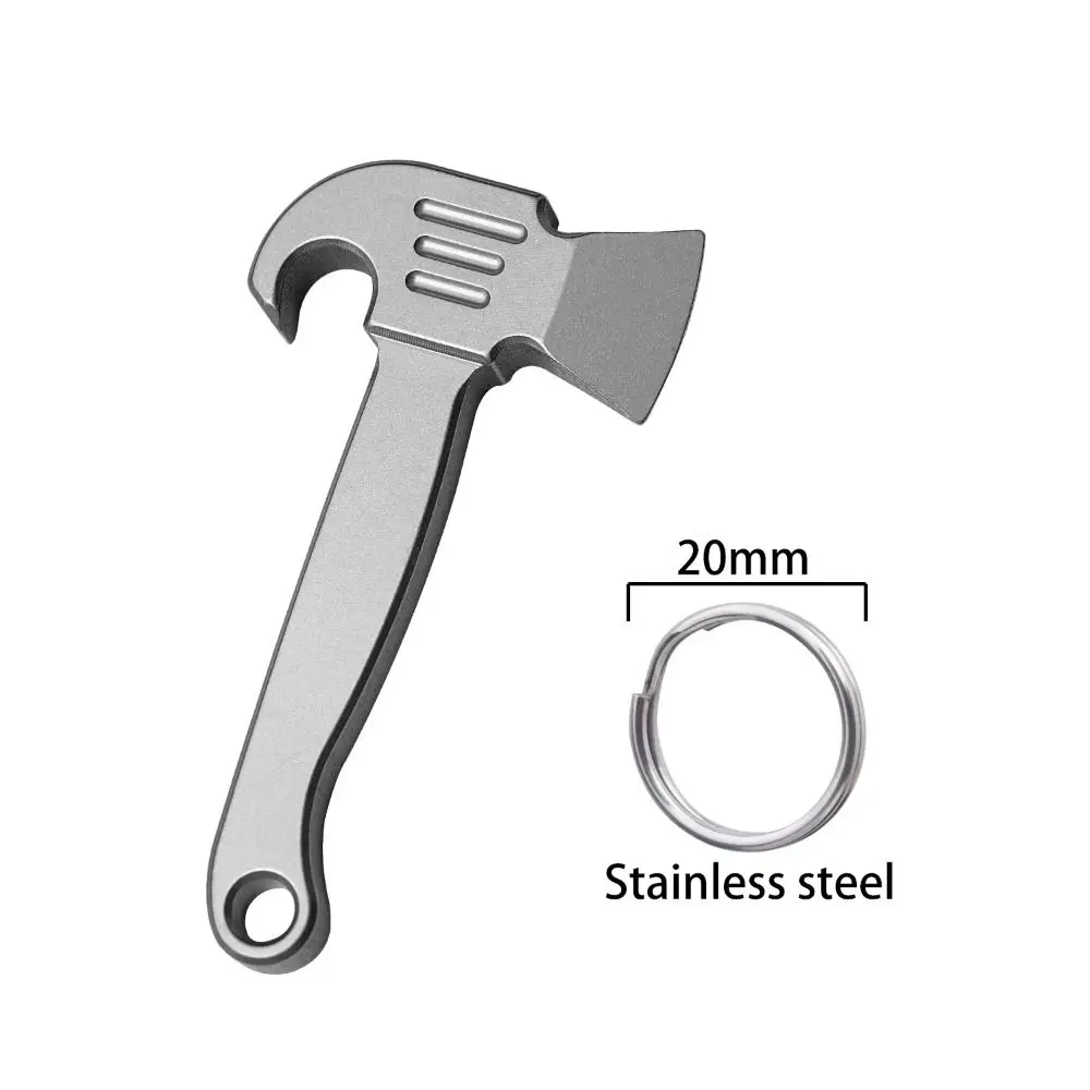 Apribottiglie in leghe di titanio Zaino anti-smarrimento Ciondolo Portachiavi con barra di leva Appeso Strumento multifunzionale durevole da campeggio