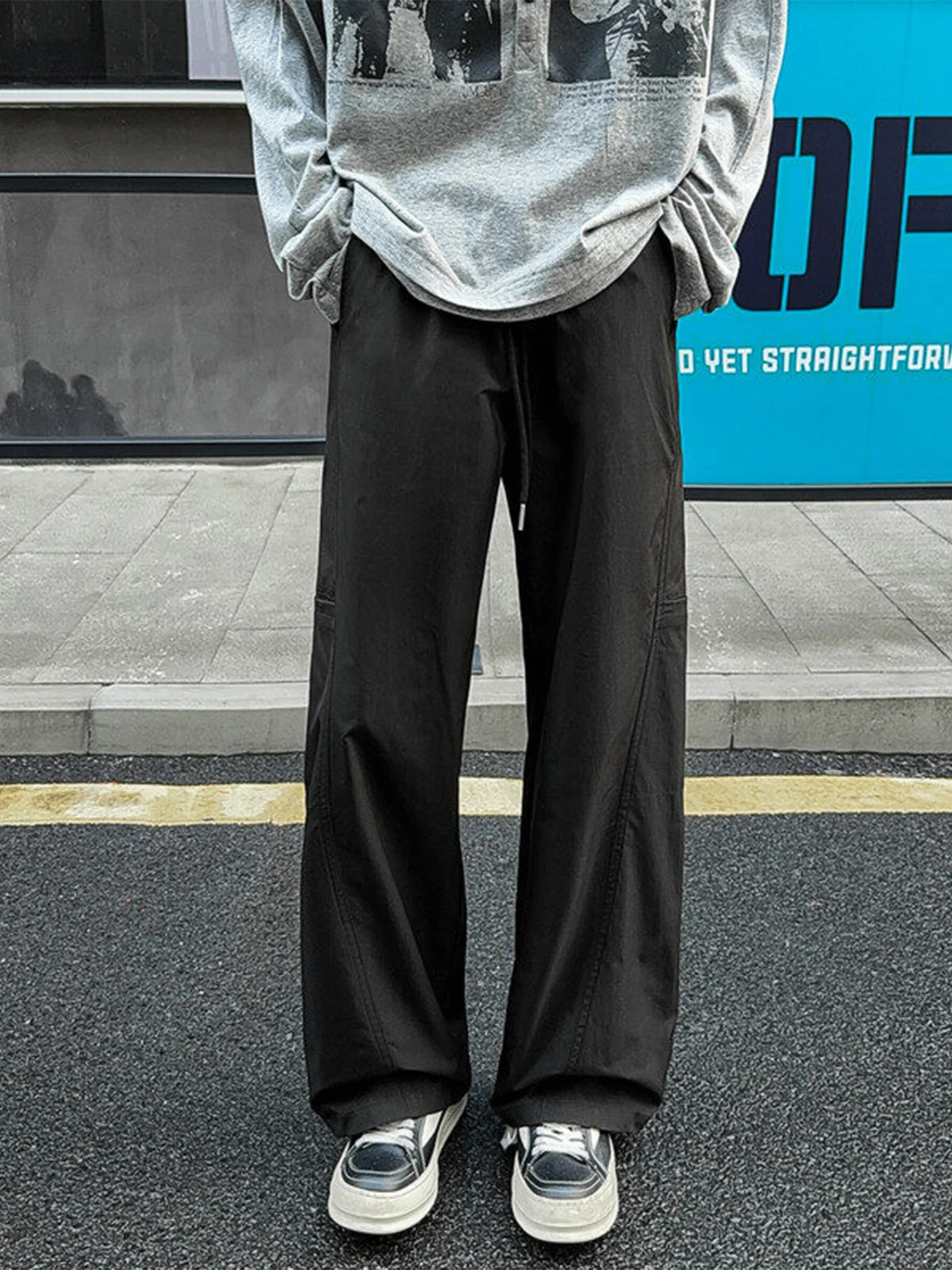 

Men's Summer Thin Qui Dry Straight Leg Pants Loose Wide Leg Trousers Faionable American Sle Paratrooper Cargo Pants