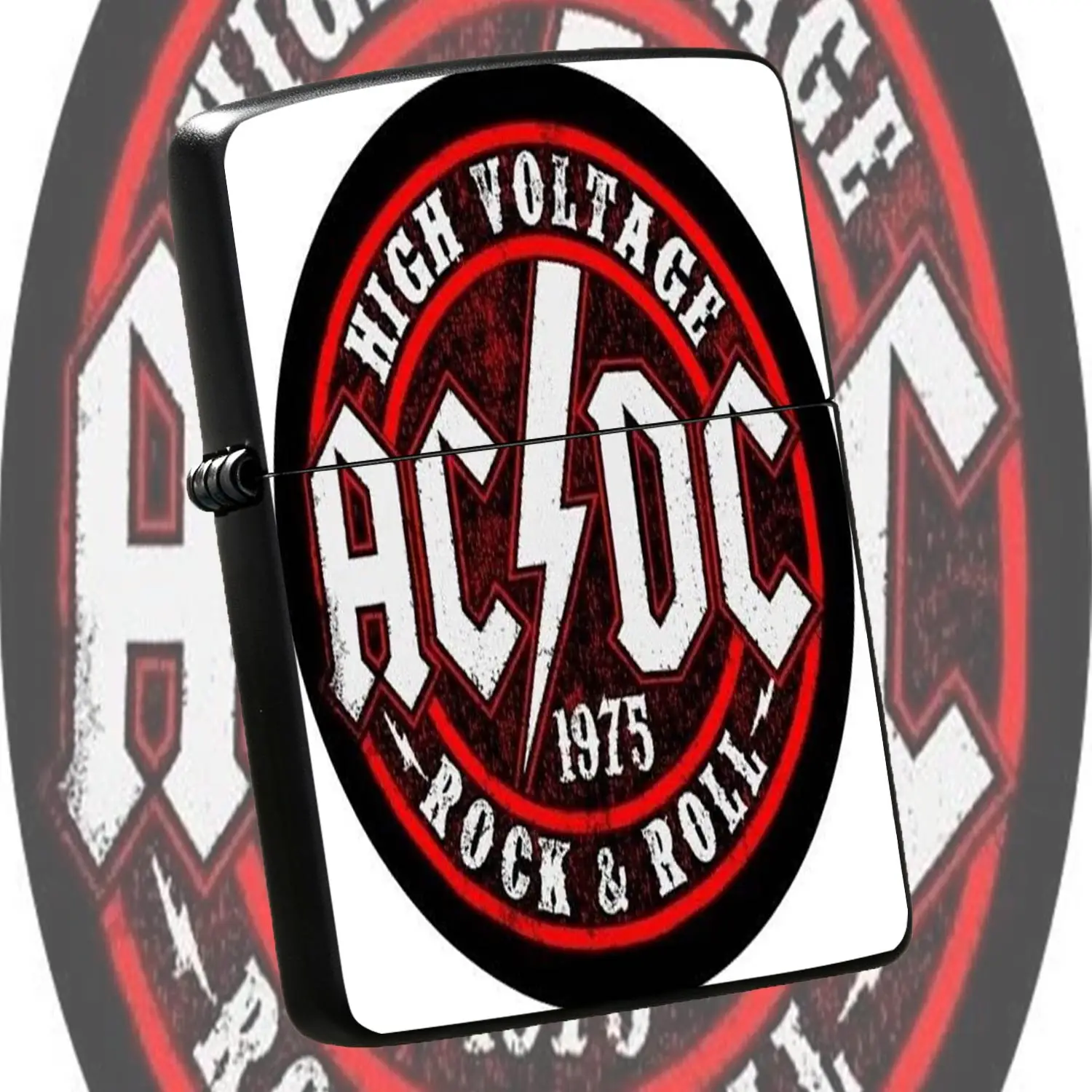 VintageBand Themed Circular Lighter, 975 High Voltage Rock Roll Commemorative Portable Igniter, Ideal for Camping, Candle Lighting, Gifting for RockEnthusiasts Daily Casual Use  A Humorous And Interesting Lighter