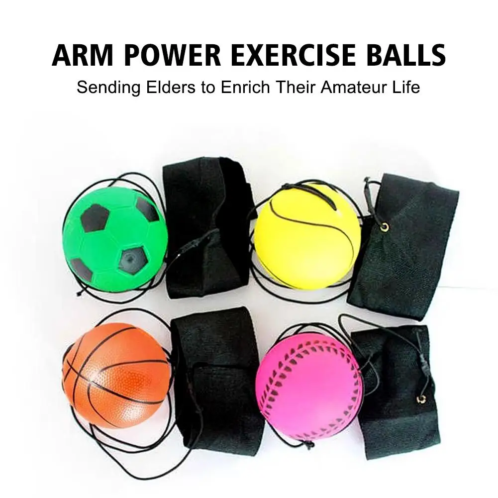 Wrist Return Ball Portable High Elasticity Tear-Resistant Football Wristband Toy Indoor Supply Ball Shape Bouncy Q1M4