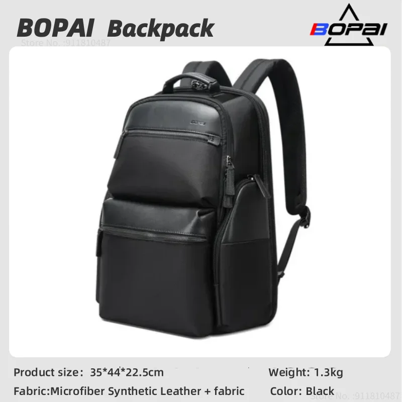 

BOPAI Men's Leisure Travel Backpack Business Large Capacity Sports Shoulder Bag Commuter USB Charging 15.6 Inch Laptop Backpacks