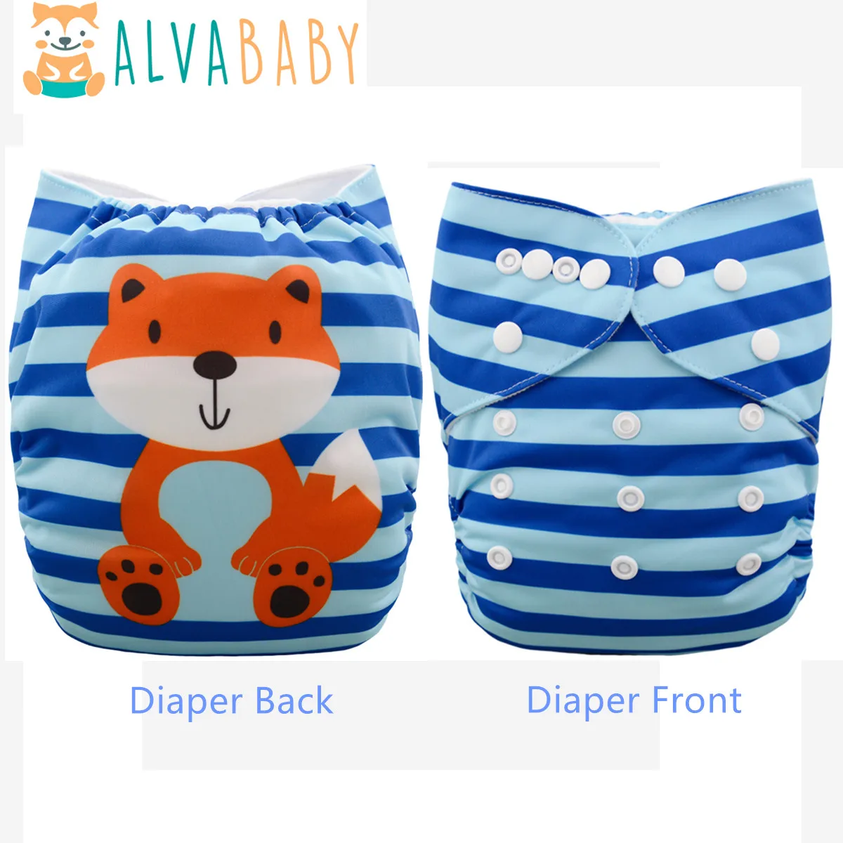 Pañales de tela con posicionamiento Digital ALVABABY para bebé, broches de bolsillo reutilizables, carcasa de pañal ecológica ajustable, 1 ud.