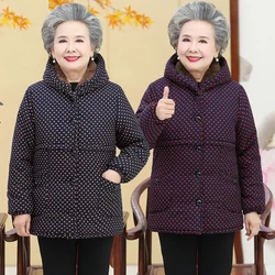 Grandmother Winter Clothes 60-80 Years Old Cotton Padded Coat Add Velvet Thicken Warm Jacket Middle-aged Elderly Mother Outwear